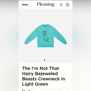 Pleasing I’m Not That Hairy Harry Styles Sweatshirt NWOT Bejeweled Beasts